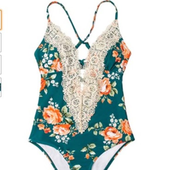 CUPSHE Women's Ladies Vintage Lace Bikini Sets Beach Swimwear size Large NWT - Picture 2 of 14